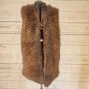 Faux Fur Vest, S/M, Animal Print